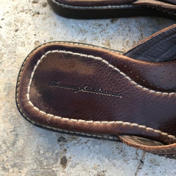 Tommy Bahama Anchors Away Brown Leather Sandal - Picture 2 of 5